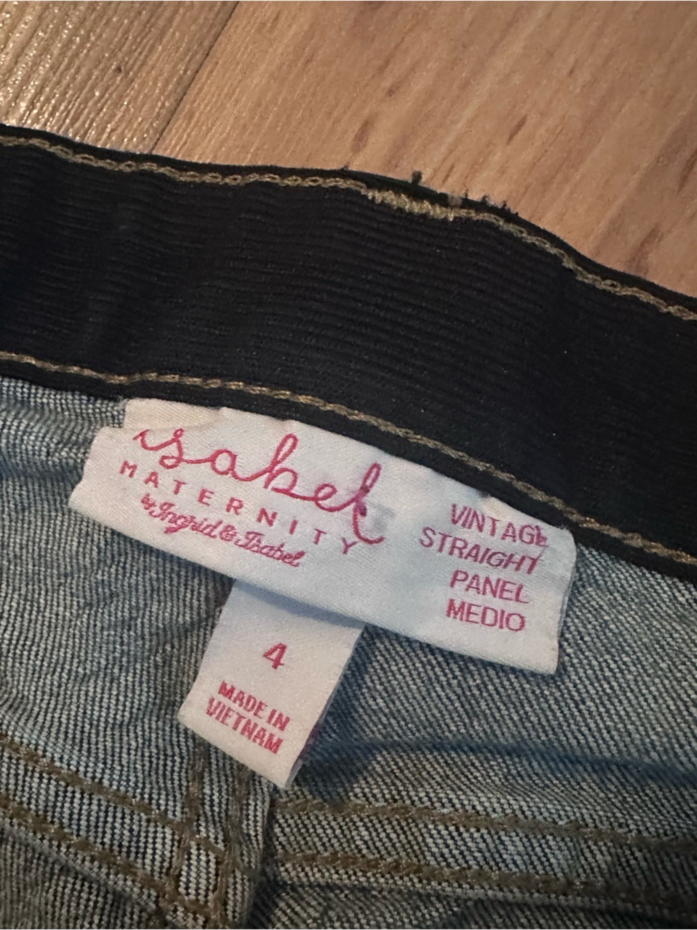 Ingrid & Isabel Vintage Straight Medium Blue Maternity Jeans - Picture 4 of 6